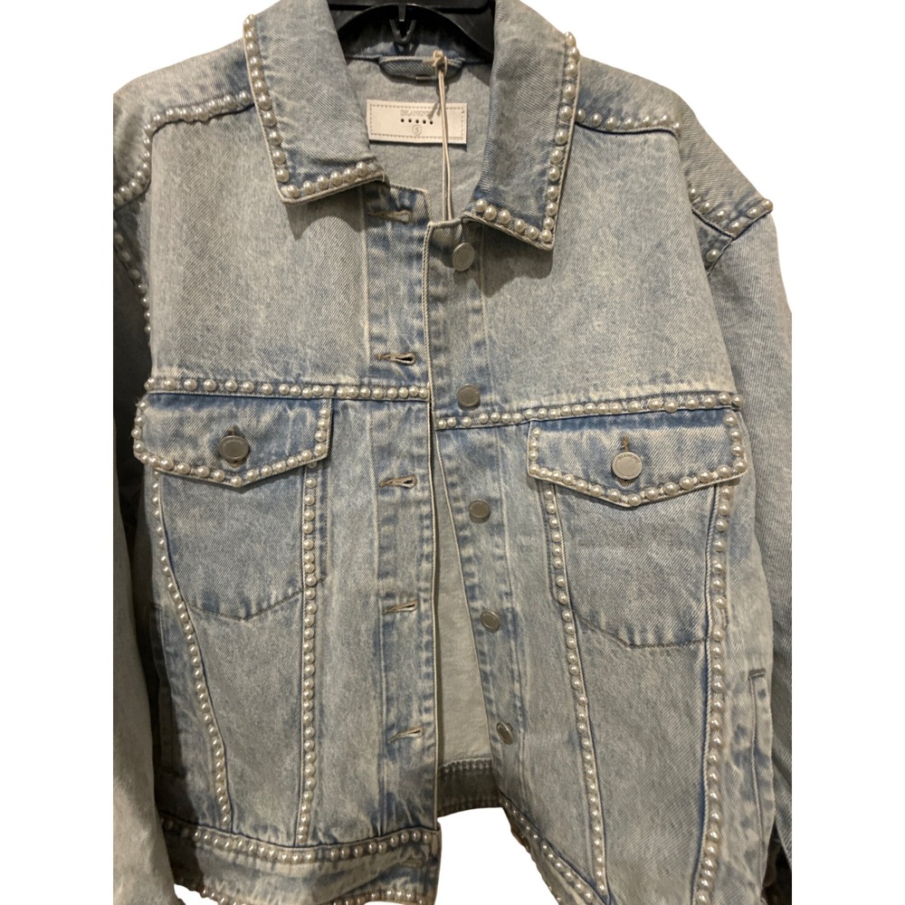 Blank NYC Embellished Denim Jacket Size Small - Picture 7 of 8